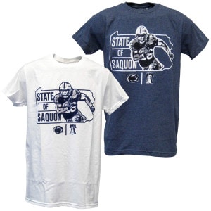 white and navy heather State of Saquon Barkley t-shirts